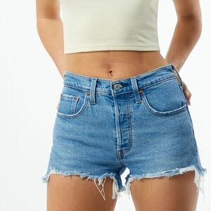 Levi's Light Blue 505C Frayed Jean Shorts